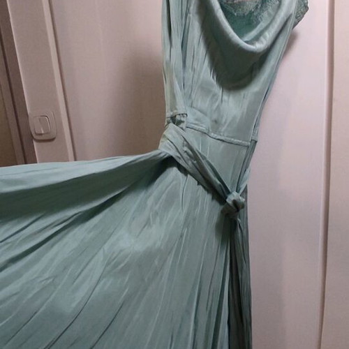 Silk midi dress BCBG Max Azria used, turquoise
