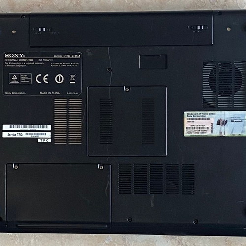 Sony Vaio VGN-FJ3S 14.1" Laptop used, Pentium M, 2GB RAM, 80GB HDD, Windows 7