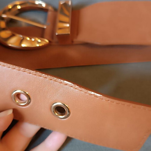 Women’s camel belt used with gold buckle and elastic 68 cm