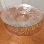 Luminarc vintage glass fruit bowl with embossed leaf and chestnut design, 34cm