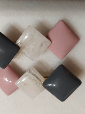 Hair clips new, 2 pieces pink-gray