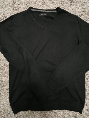 Selected Homme Black V-Neck Sweater used, Large, thin