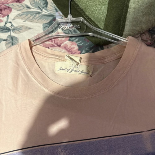 Short-sleeve shirt with design used, size L, beige