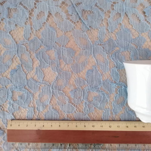 Vintage fabric 3 light blue new with lace