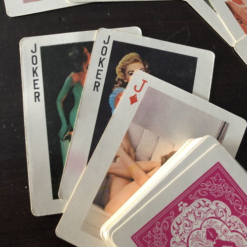 Vintage Playing Cards with Pin-Up and Artistic Nudes, Used