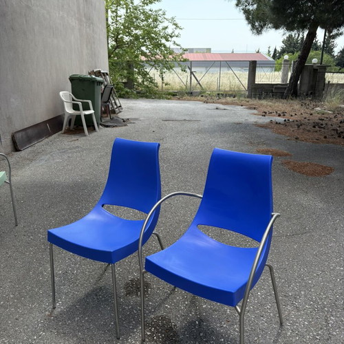 Chairs 2 pcs and armchairs 2 pcs in PVC new for garden veranda kitchen