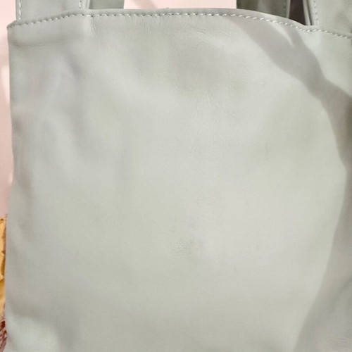 Callista Gaia mint smooth leather bucket tote bag like new