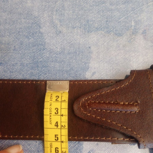 Wide women's leather belt vintage style, brown