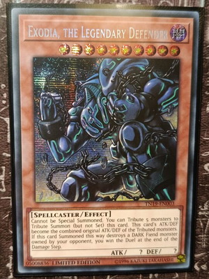 Exodia, The Legendary Defender card like new with Ultra Pro sleeve