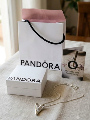 Pandora ασημένιο κολιέ καρδιά, με πιστοποιητικό