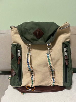 American style backpack boho Scotch & Soda σαν καινούργιο, μπεζ και πράσινο
