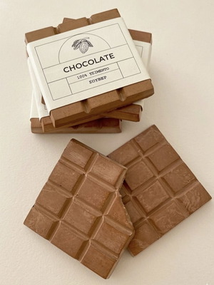 Chocolate cement coaster new with cork base