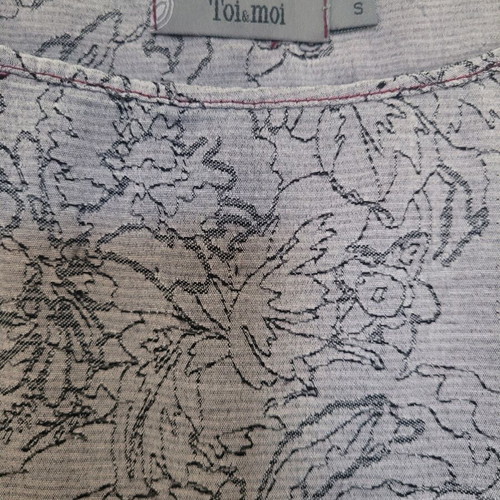 Toi&Moi women's dress, grey melange/purple, loose fit with floral pattern