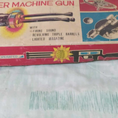 Space Ruler Machine Gun new tin toy 1960s Horikawa Japan