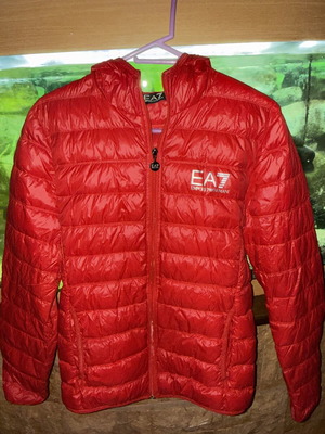 Puffer Hooded Jacket Emporio Armani κόκκινο μέγεθος S σαν καινούργιο