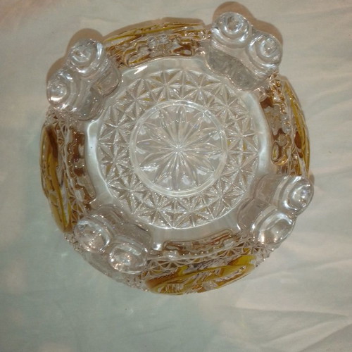 Vintage royal crystal fruit bowl used, two-tone