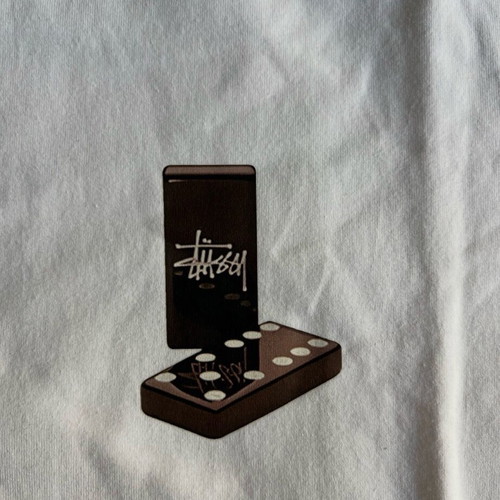 Stussy Dominos Tee new, sizes M and L, black and white