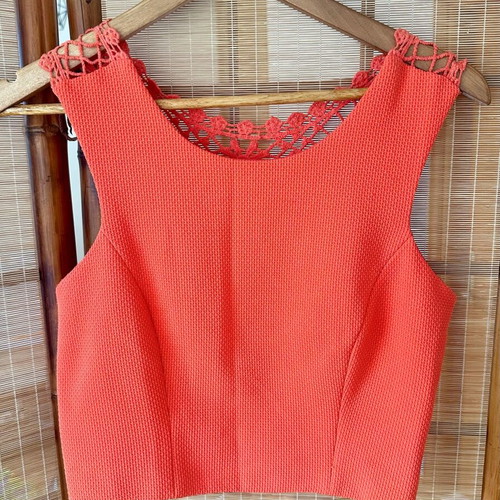 BSB crop top like new, size 42, coral with embroidered back