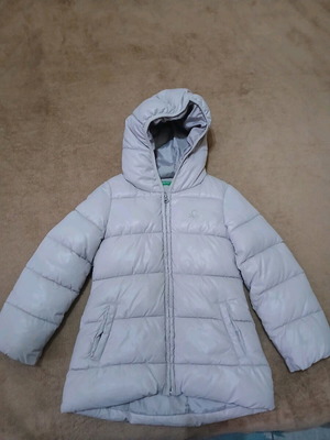 Benetton children's jacket with hood grey, like new, 110 cm for girl