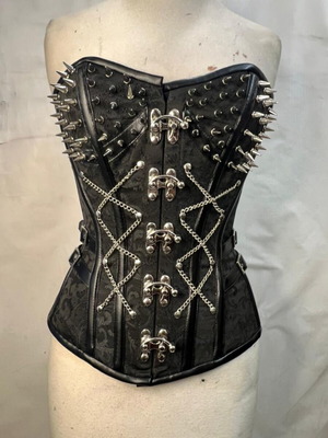 Prime Leather House γοτθικό κορσέ με αγκίστρια και αλυσίδες
