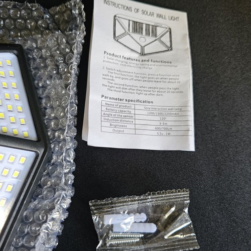 Solar wall light rechargeable with motion sensor, new