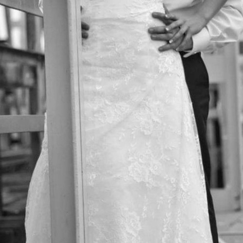 Cosmobella Demetrios wedding dress like new with Swarovski crystals, size M