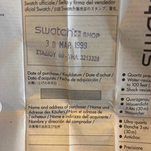 Swatch 90s watch used, black and silver