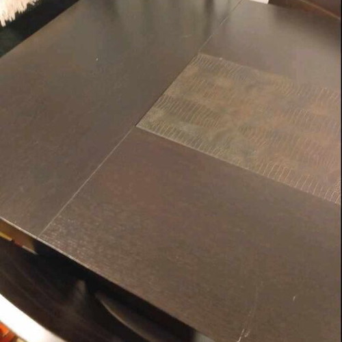 Solid wood dining set with leather like new, size 1.80x1.00, up to 12 seats