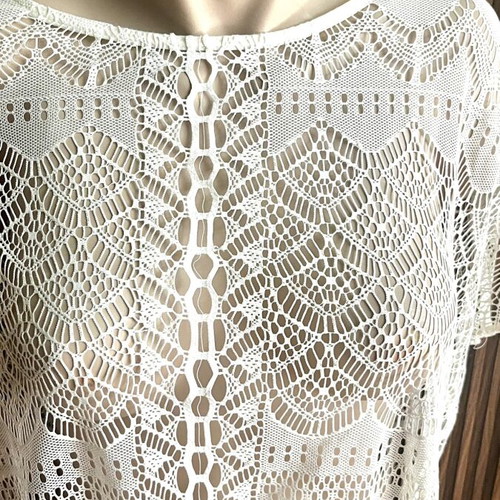 H&M Crop Boho Top Large White like new