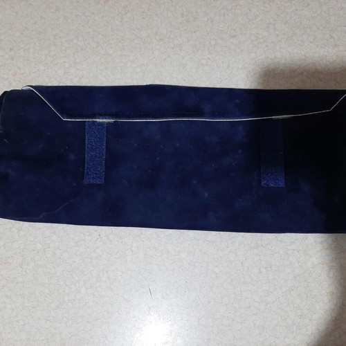 Jewelry case for 20 necklaces used, blue velvet with leather