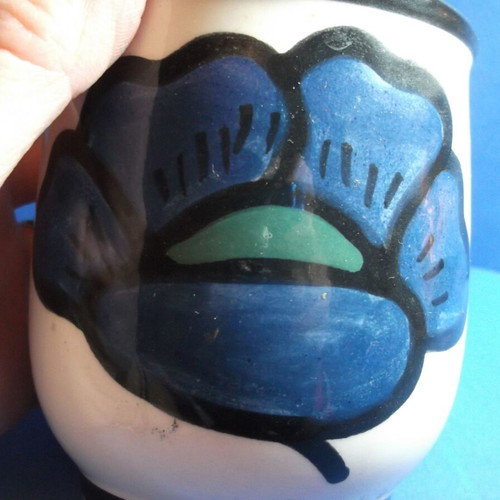 Tanagra Handmade Ceramic Decorative Vintage Cup like new, handpainted
