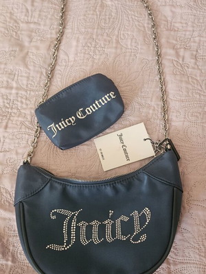 Juicy Couture shoulder bag with matching wallet, petrol color