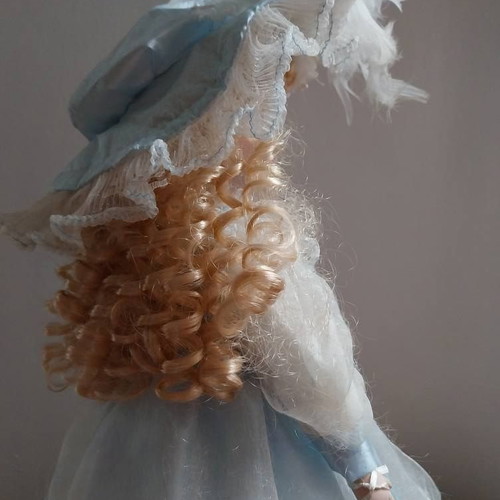 Vintage doll like new with organza and lace dress