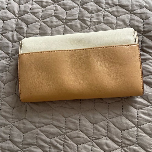 Victoria’s Secret leather clutch/shoulder bag like new, beige and brown