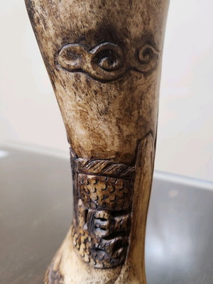 Handmade decorative item with traditional carved dragon design like new