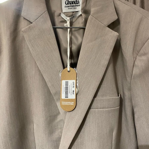 Ghanda beige jacket new with structured shoulders size Medium