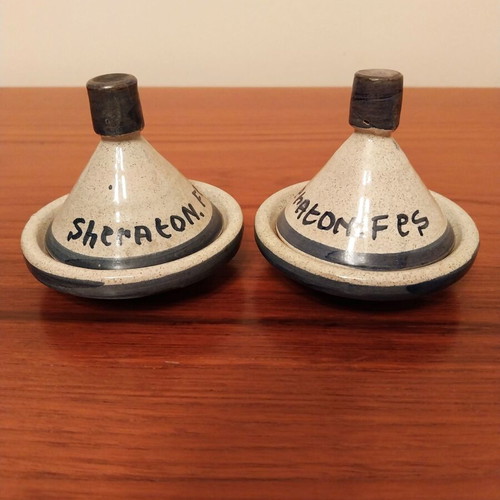 Boho Ethnic Moroccan Tajine Miniatures Set of 2 like new