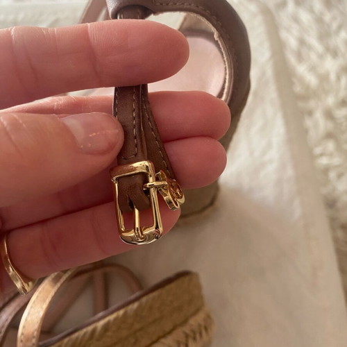 Rollini platform sandals size 38 like new, beige brown