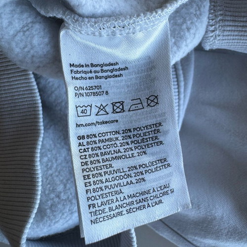 H&M Kids' Dinosaur Sweatshirt used, for 6–8 years, white