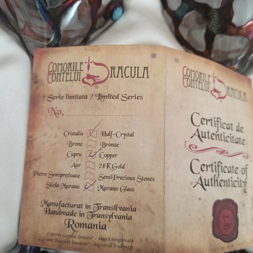 Collectible Romanian Glasses from Transylvania with Certificate and Velvet Case