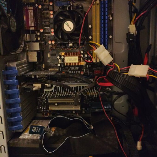 Cooler Master computer case with Corsair RM750 80plus gold power supply used