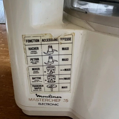 Moulinex mixer used 220 watt with minimal plastic wear