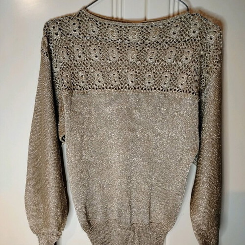 Sequin cardigan new, knitted long-sleeve multicolor gold