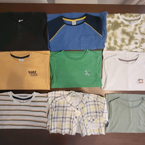 Pack of 9 summer t-shirts for boys aged 5-6
