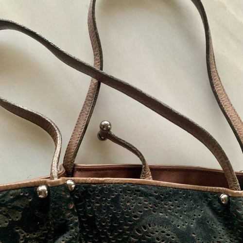 Renaud Pellegrino Paris leather and suede brown handbag like new