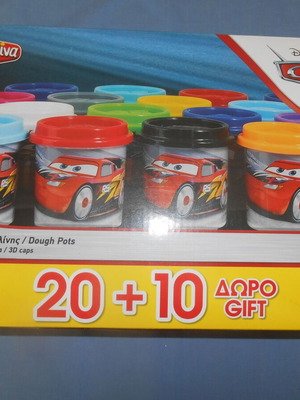 Cars Playdough new, pack of 30 pots with 13 colors
