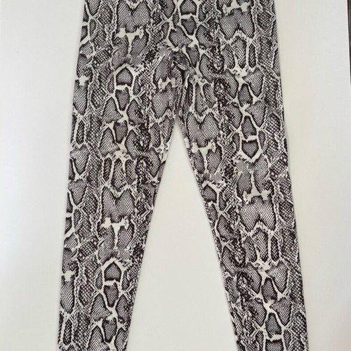 Kendal + Kylie Snake Print Leggings Like New, White and Grey