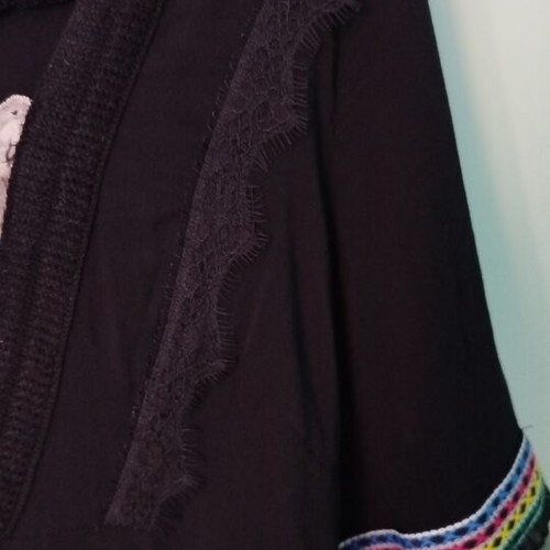Boho dress M like new with embroidered details and multi-color sleeves