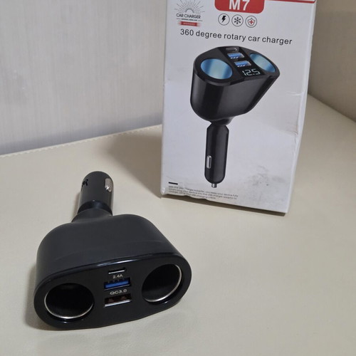 M7 360 Degree Rotary Car Charger and Splitter