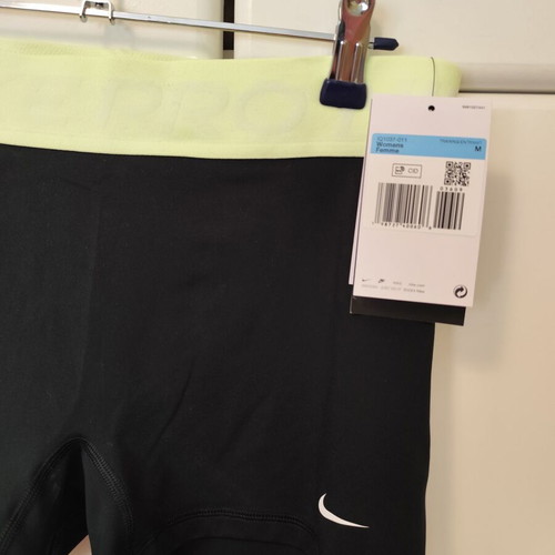 Nike Pro Medium αθλητικό σορτσάκι καινούργιο, μαύρο με φωσφορίζον λάστιχο